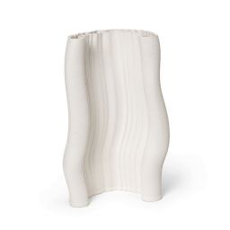 Moire Vase large, off-white