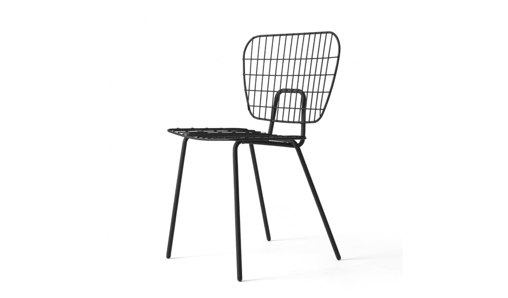WM String Dining Chair černá, včetně polštáře - z expozice