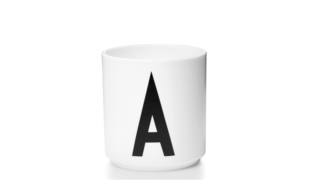 Porcelánový hnrček s písmenom A - Z, biela
