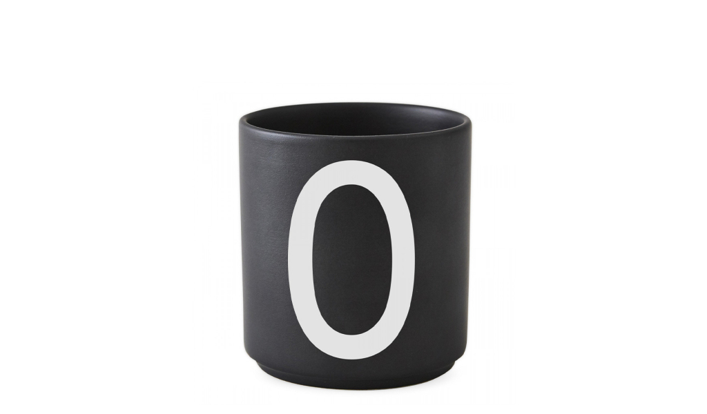 Black Personal Porcelain Cup písmeno A - Z, černá
