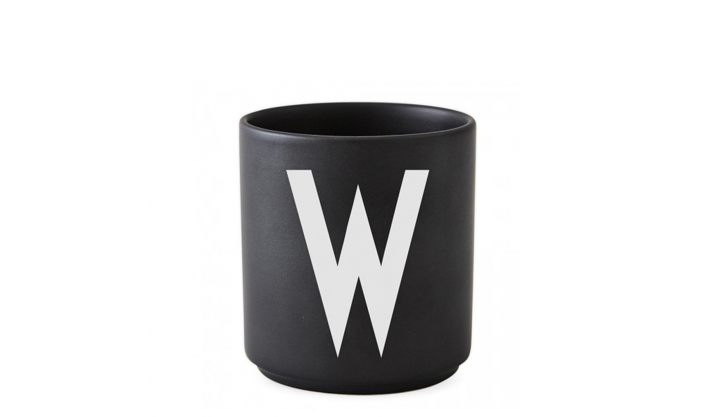Black Personal Porcelain Cup písmeno A - Z, černá