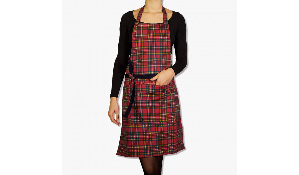 Reversible Apron - Navy/checkered red