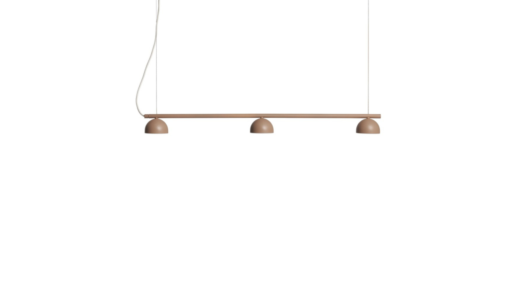 Blush rail 3 pendant lamp warm beige | Konsepti.com