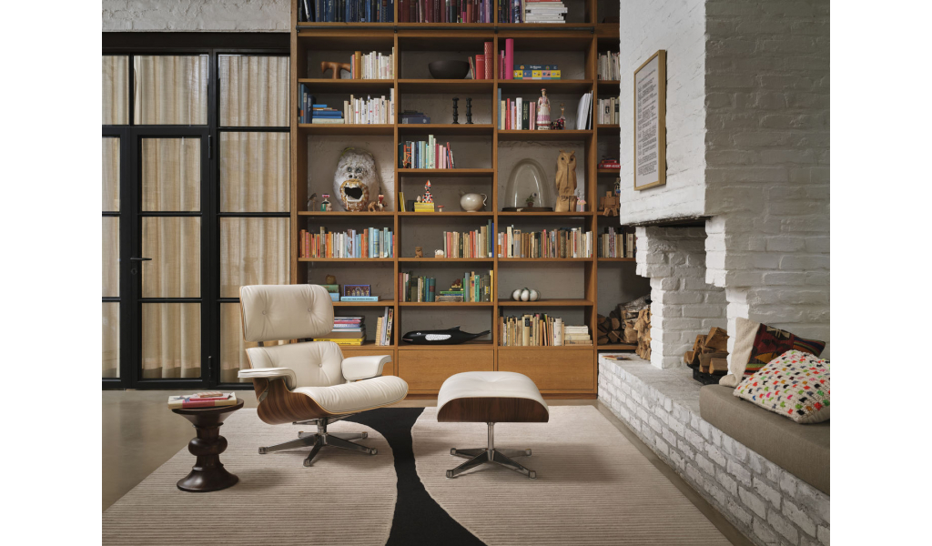 Lounge Chair &amp; Ottoman, světlý ořech