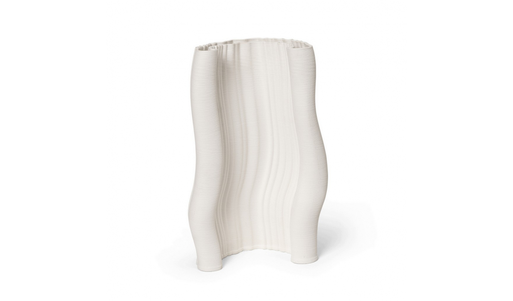 Moire Vase large, off-white