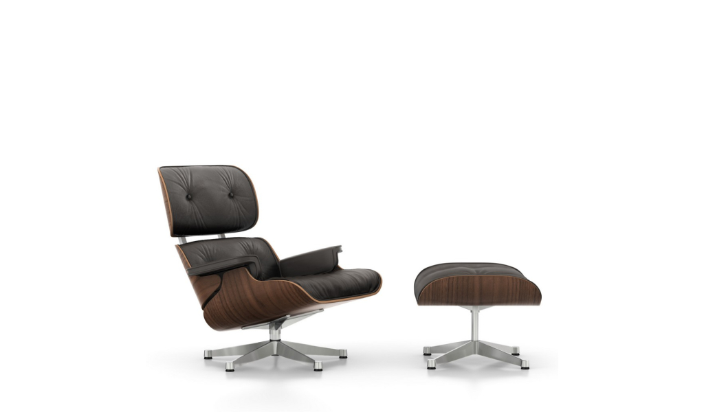 Lounge Chair &amp; Ottoman, tmavý ořech