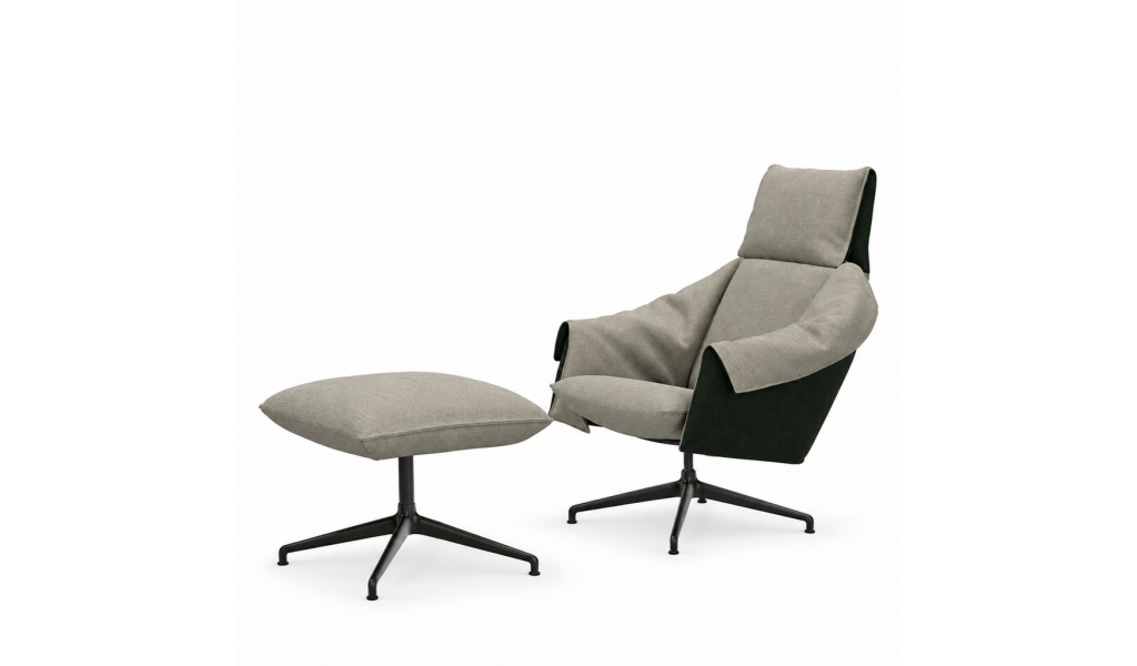 Bascule Highback &amp; Ottoman, Duo-Tone/Iroko