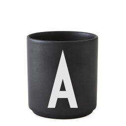Black Personal Porcelain Cup písmeno A - Z, černá