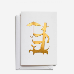 Přání Greeting Card - man with Umbrella