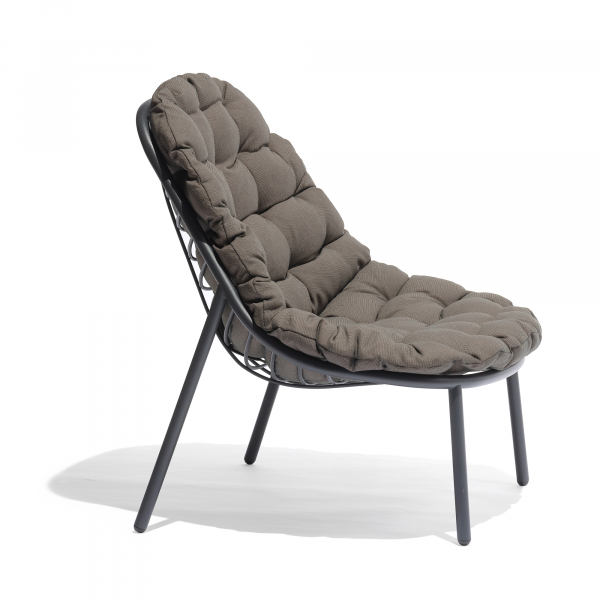 Albus lounge chair silk grey dark blue