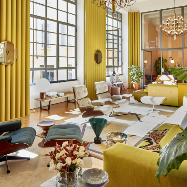 Lounge Chair & Ottoman, tmavý ořech