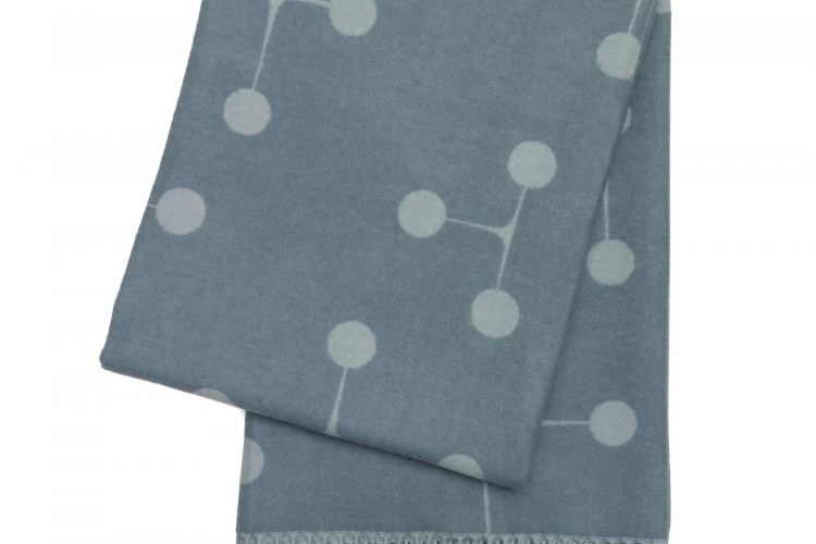 Eames Wool Blanket černá světle modrá